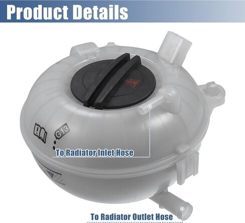 X AUTOHAUX Coolant Radiator Reservoir Tank 5Q0121407A Coolant Overflow Expansion Bottle with Cap and Sensor for Audi A3 8VA, 8VF 2012-20208 1 Set in Saudi Arabia