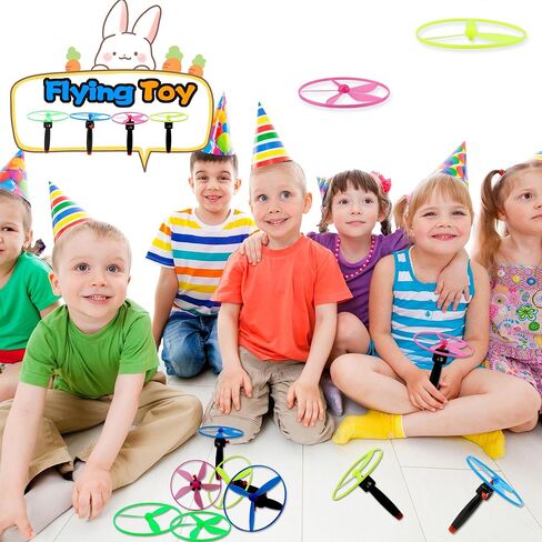 48 قطعة من لعبة القرص الطائر لعبة طائرات الهليكوبتر ديسكو فلاير تتضمن 16 قاذفة سلسلة و32 طبق طائر للأطفال في الهواء الطلق وهدايا عيد الميلاد، ألوان عشوائية in Kuwait