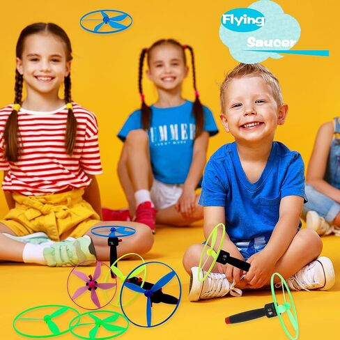 48 قطعة من لعبة القرص الطائر لعبة طائرات الهليكوبتر ديسكو فلاير تتضمن 16 قاذفة سلسلة و32 طبق طائر للأطفال في الهواء الطلق وهدايا عيد الميلاد، ألوان عشوائية in Kuwait