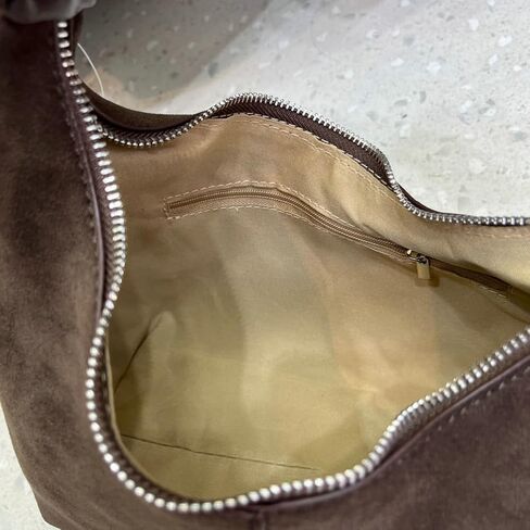 Suede Crescent Tote Bags for Women Vintage Shoulder Bag Brown Suede Handbag Casual Crossbody Bag Travel Work Purse in Saudi Arabia