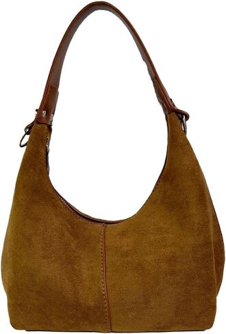 Suede Crescent Tote Bags for Women Vintage Shoulder Bag Brown Suede Handbag Casual Crossbody Bag Travel Work Purse in Saudi Arabia
