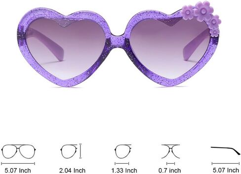 OZPYKAE Girl Heart Flower Sunglasses,Heart Shaped Cute Glasses UV 400 Protection Outdoor Girl Boy Gifts Eyewear Sunglasses in Saudi Arabia