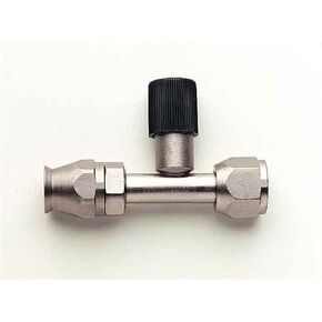 Aeroquip FCE1813 Nickel-Plated Steel -08AN A/C Straight Female O-Ring Pilot with Service Port