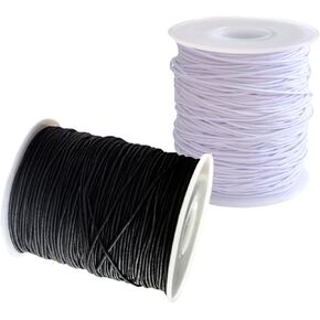 Elastic String Clear Stretchy 1mm x 330 Feet White Cord for Bracelets Necklaces Beading Jewelry Making and Crafts
