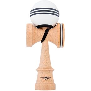 Kendama USA - Kaizen Triple Stripe Kendamas - للاعبين من جميع المستويات، تتضمن حقيبة حمل (وردي وأبيض)