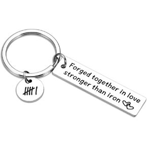 6 Year Anniversary for Him Her, Iron Anniversary Keychain Gifts for Him Her Husband Wife 6th Wedding Anniversary Women Men Boyfriend Girlfriend Couples Happy Anniversary Christmas Valentines Gifts