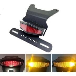 License Plate Holder Rear Fender Eliminator Tail Tidy LED Integrated Tail Brake Light Indicator Turn Signal Blinker Kit Compatible with DR650 DR650S DR650SE 1996-2024 (Red)