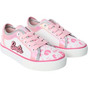 أحذية باربي الرياضية للفتيات ذات الرقبة المنخفضة أحذية رياضية باللونين الوردي والأبيض مقاسات 11-3 (طفل صغير/طفل كبير) in Kuwait