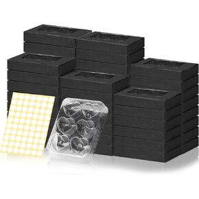 50 Pcs Wax Melt Snap Bars Plastic Wax Melt Molds 5 Cavity Wax Melt Gift Boxes Wax Melt Clear Molds Wax Melt Boxes Packaging Wax Melt Containers for Wax Cube Wax Block Wickless Tarts Candles