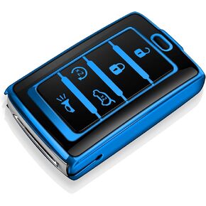 Tukellen for Jeep Key Fob Cover Soft TPU Full Protection Key Case متوافق مع 2021-2024 Grand Cherokee L Grand Wagoneer Key Shell (فضي، 5 أزرار)