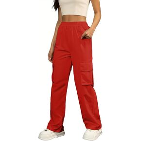 Women Pants Cargo Baggy Gothic Sweatpants Casual Trousers Elastic Waist Jogging