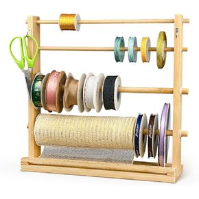 Ribbon Display Holder,Craft Room Supply Storage and Organization, Washi Tape Organizer, Sewing Thread and Journaling Tapes Holder, Hair Ribbons Storage Rack, Florist Gift Wrapping Supplies