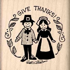 Stamps by Impression Give Thanks Thanksgiving Rubber Stamp