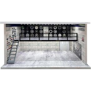 1/24 Scale die-cast Model car Display case with LED Light and Clear Acrylic Cover, Double Layer with 4 Parking Spaces, White