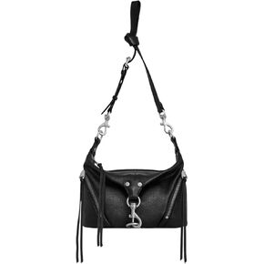 REBECCA MINKOFF Small Julian Crossbody, Black/Palladium Silver Hardware