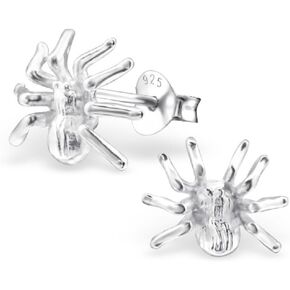925 Sterling Silver Small Halloween Spooky Spider Stud Earrings 11539