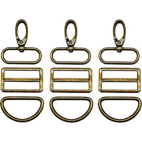 1 1/2 inch Swivel Lobster Clasp with D Rings Tri Glide Swivel Hooks for Dog Collar Strap Hardware Purse Bag Making