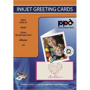 PPD Greeting Card Paper, Printable Greeting Cards With Envelopes for Inkjet Printer, 8.5 x 11 Blank Half Fold to 5.5 x 8.5 Custom Cards for Birthday, Wedding, Invitations, Thank You Note (50 Sheets)