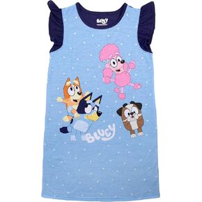Bluey Girls' Nightgown, Soft & Cute Pajamas for Kids