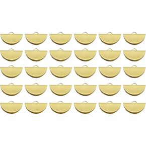 30pcs Gold 20mm Semi Circle Crimp End Clip Clamp for DIY Jewelry Making