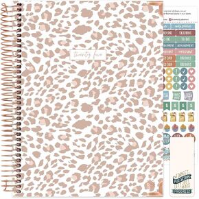 bloom daily planners 2025 (8.5" x 11") Calendar Year Day Planner (January 2025 - December 2025) - Weekly/Monthly Dated Agenda Organizer with Stickers & Tabs - Tan Leopard