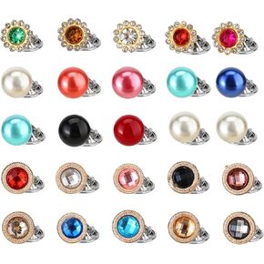 25 Pcs Women Brooch Buttons Shirt Brooch Pins Cover up Brooch Pins for Women, Pearl Cover Up Button Pin Safety Brooch Buttons Rhinestone Button Pin for Clothing Dress Decoration Supplies