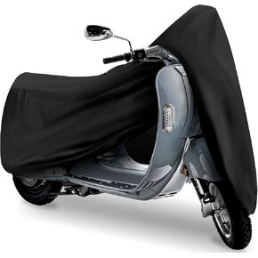 Scooter Cover, Waterproof Moped Cover, Vespa Cover, Outdoor Windproof and UV, for 60" Long Yamaha Honda Ruckus Motorbike Cover (Black&Grey)