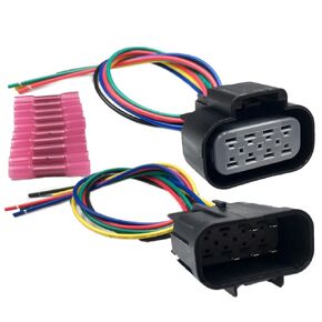 Male and Female Headlight Connector Plug Harness Pigtail Compatible with Chevy Silverado/GMC Sierra 2014-2016