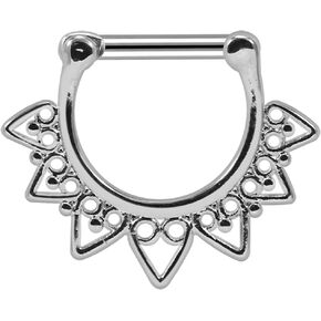 Celestial Filigree 316L Surgical Steel Septum Clicker Ring - Nose Septum Ring