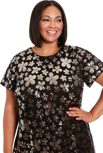 London Times Women's Sequin T-Shirt Dress in Saudi Arabia