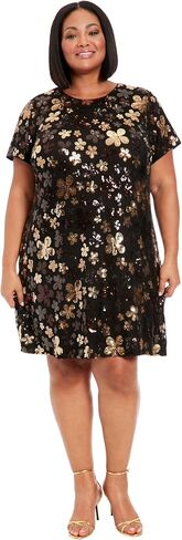London Times Women's Sequin T-Shirt Dress in Saudi Arabia