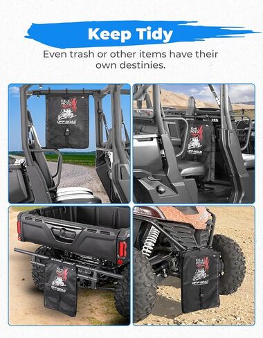 KEMIMOTO PVC Mesh Trash Bag for UTV ATV, Dry-Wet Large Trash Sack Bag Universal Accessorie Compatible with Polaris RZR, Can-Am, CFMOTO, Teryx, Pioneer, Golf Cart, Off-Road-Work (Blue) in Saudi Arabia