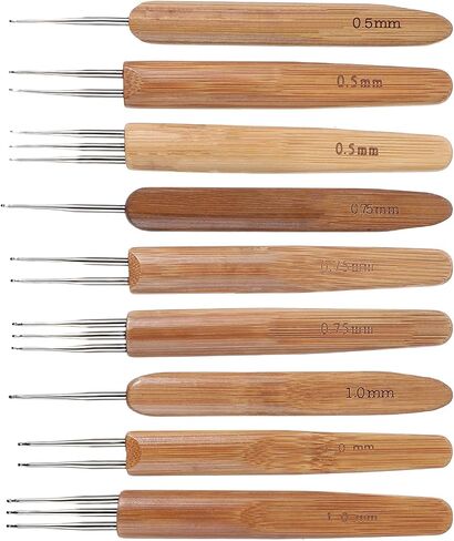9pcs Crochet Hooks for Hair Locs (Single, Double, Triple) Dreadlock Accessories Machine Crochet Hook Crochet Needles for Hair Interlocking Tool (0.5, 0.75, 1.0mm) in Saudi Arabia