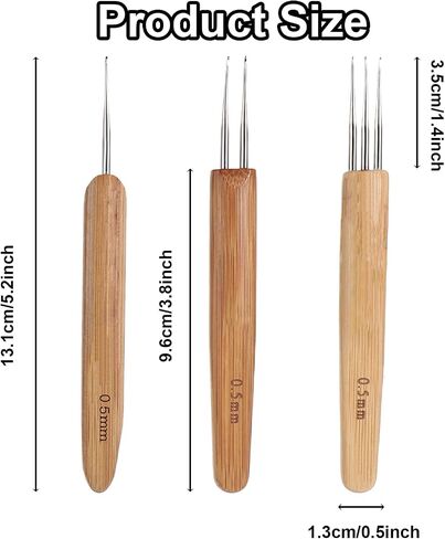 9pcs Crochet Hooks for Hair Locs (Single, Double, Triple) Dreadlock Accessories Machine Crochet Hook Crochet Needles for Hair Interlocking Tool (0.5, 0.75, 1.0mm) in Saudi Arabia