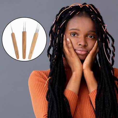 9pcs Crochet Hooks for Hair Locs (Single, Double, Triple) Dreadlock Accessories Machine Crochet Hook Crochet Needles for Hair Interlocking Tool (0.5, 0.75, 1.0mm) in Saudi Arabia