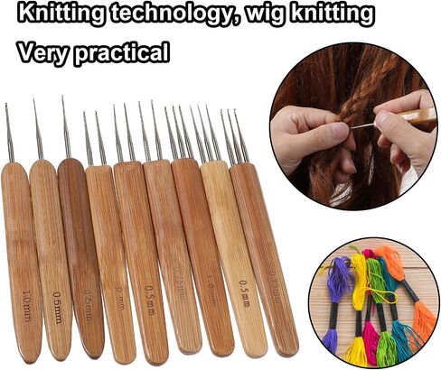 9pcs Crochet Hooks for Hair Locs (Single, Double, Triple) Dreadlock Accessories Machine Crochet Hook Crochet Needles for Hair Interlocking Tool (0.5, 0.75, 1.0mm) in Saudi Arabia