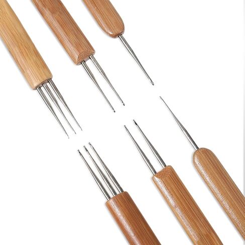 9pcs Crochet Hooks for Hair Locs (Single, Double, Triple) Dreadlock Accessories Machine Crochet Hook Crochet Needles for Hair Interlocking Tool (0.5, 0.75, 1.0mm) in Saudi Arabia