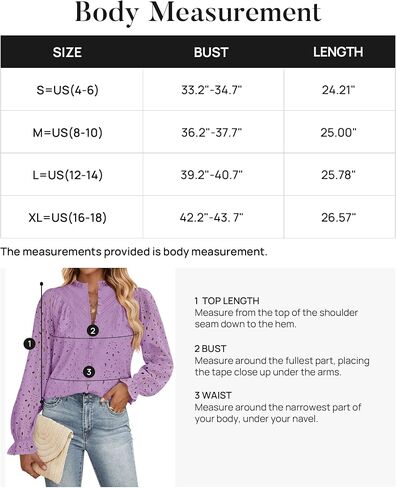 ZESICA Women's Casual Blouse Tops Puff Long Sleeve Button V Neck Hollow Out Eyelet Lace Embroidered 2024 Shirt Dressy in Saudi Arabia