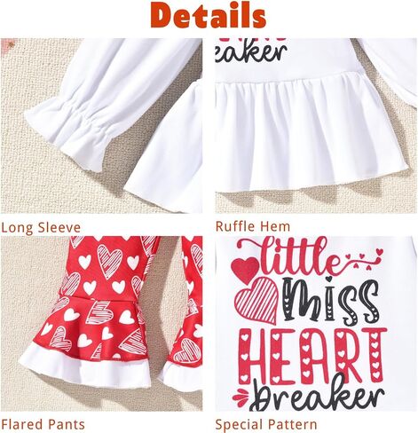 Aalizzwell Toddler Girls Valentines Outfit in Saudi Arabia