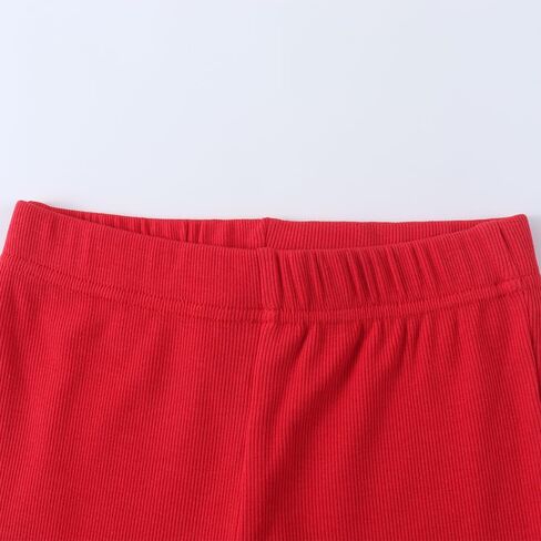 Spring&Gege Girls Ribbed Knit Bell Bottoms Flare Leggings Ruffle Bootcut Pants Casual Solid Fall Outfits (5-12 Years) in Kuwait
