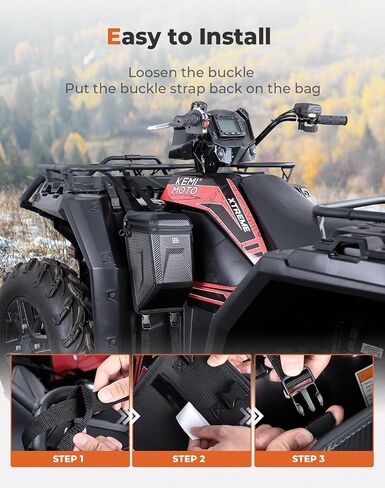 KEMIMOTO ATV Fender Bag 5.5L Water-resistant Phones Wallets Storage Bag ATV 4 Wheeler Accessories Fits for ATVs Boats UTVs Universal Adaptation Compatible with Polaris Sportsman Can-Am Grizzly in Saudi Arabia