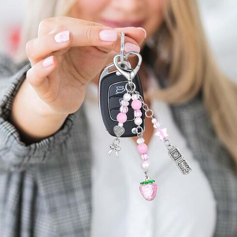 2 قطعة سلاسل المفاتيح لطيف الجمالية Y2K المفاتيح سحر الفراولة شكل نجمة الجدة Kawaii المفاتيح للفتيات النساء حقيبة محفظة حقيبة الظهر سحر قلادة الهدايا in Saudi Arabia