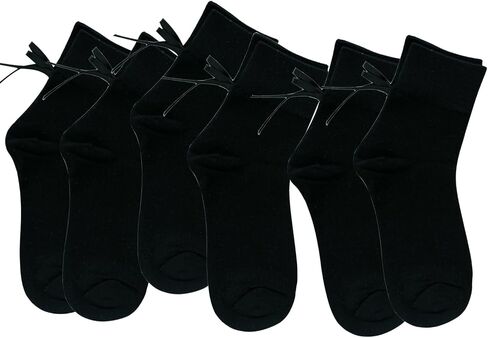 Women Socks Bow Crew Socks Cotton Sweet Lolita Dress Breathable Soft Girls Socks 3 Pairs in Saudi Arabia