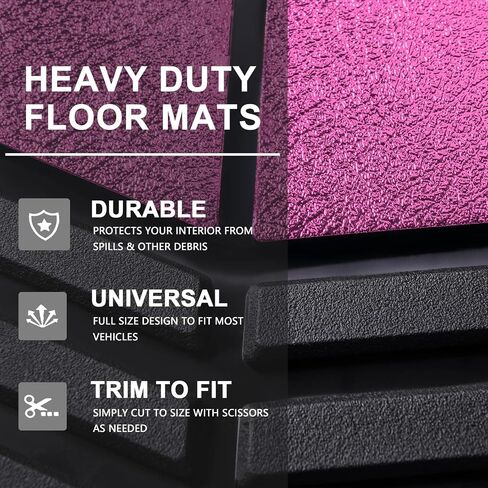 August Auto All Weather Two Tone Heavy Duty Rubber Universal Fit Car Floor Mats,Fit for Cars, Sedans, SUVs, Trucks and Vans,Set of 4 (Black and Blue) in Saudi Arabia