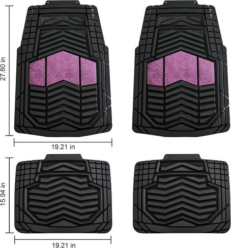August Auto All Weather Two Tone Heavy Duty Rubber Universal Fit Car Floor Mats,Fit for Cars, Sedans, SUVs, Trucks and Vans,Set of 4 (Black and Blue) in Saudi Arabia