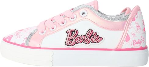 أحذية باربي الرياضية للفتيات ذات الرقبة المنخفضة أحذية رياضية باللونين الوردي والأبيض مقاسات 11-3 (طفل صغير/طفل كبير) in Kuwait