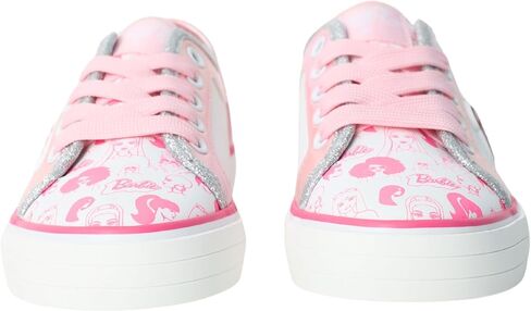 أحذية باربي الرياضية للفتيات ذات الرقبة المنخفضة أحذية رياضية باللونين الوردي والأبيض مقاسات 11-3 (طفل صغير/طفل كبير) in Kuwait