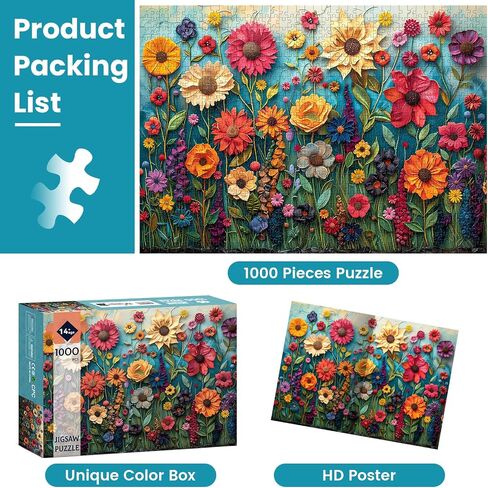 1000 Piece Puzzles for Adults, Jigsaw Puzzles 1000 Pieces for Adults, Painting Flowers Puzzles for Adults 1000 Pieces and up, 1000 Piece Puzzle, Large Puzzles, Puzzle Games for Adults in Saudi Arabia