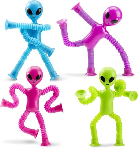 JOYIN Pop Tubes Giraffe Toys for Kids, 4 Pcs Sensory Tubes for Year Old Ages 3 4 5 6 7 8 9 10 Fidget Toys Birthday Gift for Toddler Boys Girls Adults Travel Goodie Bags Stuffers Party Favors in Saudi Arabia
