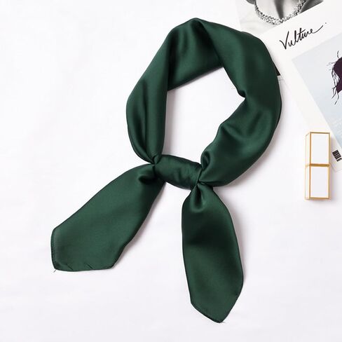 Women Satin Scarf, Chiffon Satin Hair Bandanas Square Stain Scarf Vintage Head Scarves for Women 27.5 × 27.5inch in Saudi Arabia